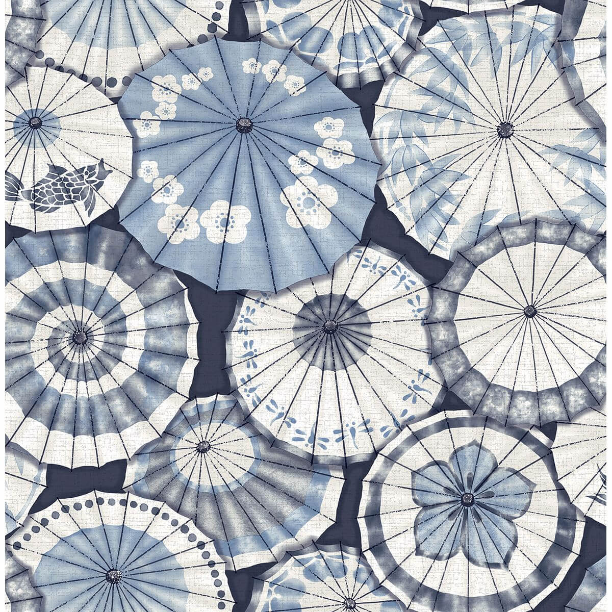 mikado-blue-parasol-wallpaper-york-wallcoverings-2764-24361 - York Wallcoverings Wallpaper