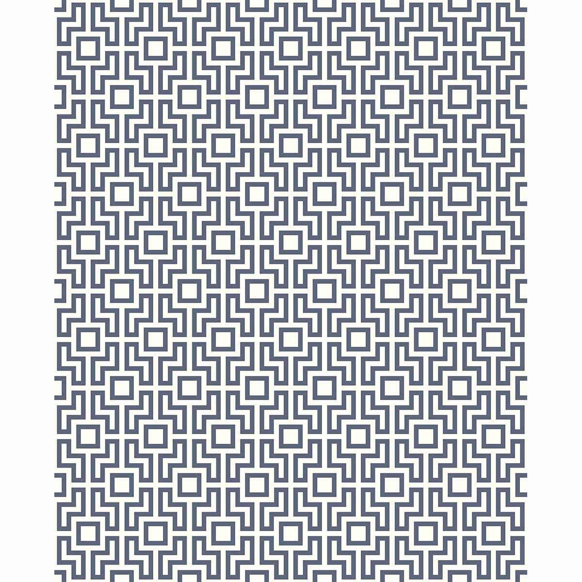 Boxwood Blue Geometric Wallpaper - York Wallcoverings - 2782-24535