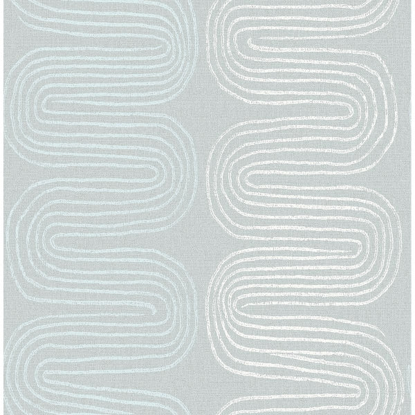 Zephyr Light Blue Abstract Stripe Wallpaper - York Wallcoverings - 2793-24743