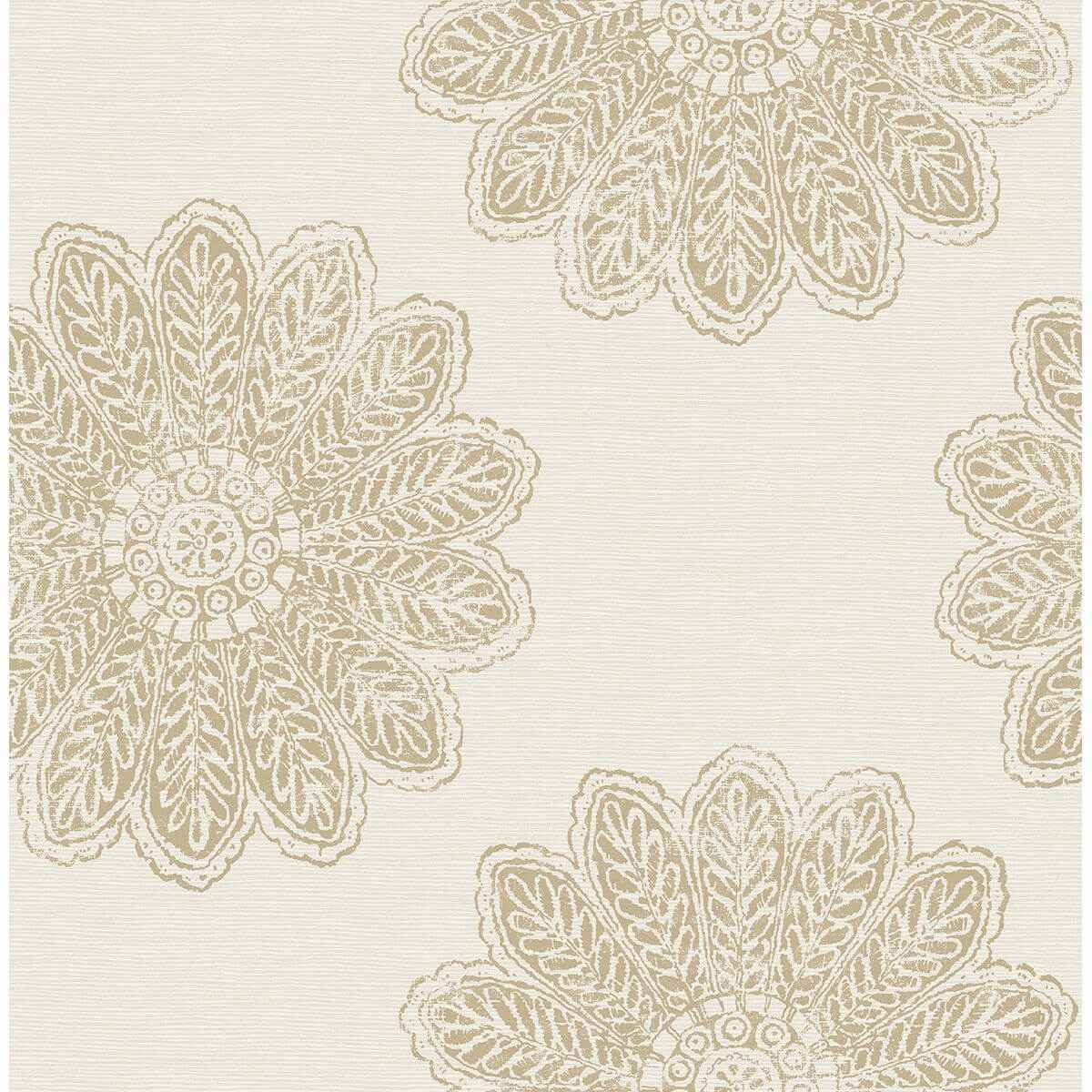 Sol Light Brown Medallion Wallpaper - York Wallcoverings - 2793-24745 - York Wallcoverings Wallpaper