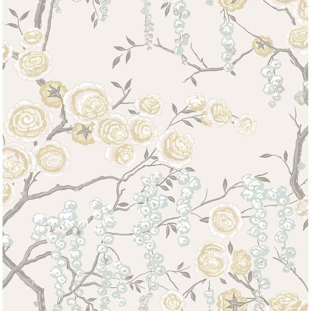 Citrine Peony Tree Wallpaper - York Wallcoverings - 2785-24833