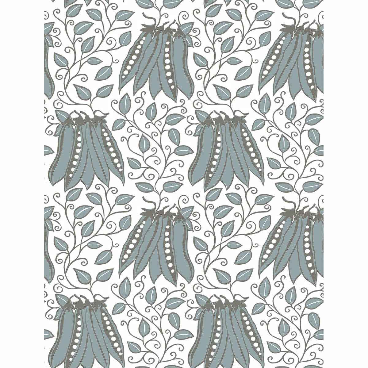 Peas in a Pod Turquoise Garden Wallpaper - York Wallcoverings - 2821-25121