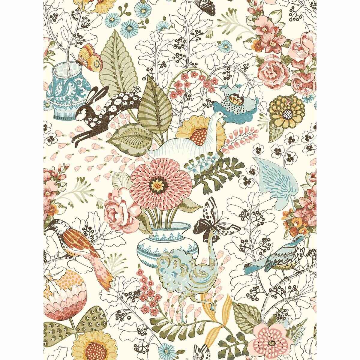 Whimsy Pink Fauna Wallpaper - York Wallcoverings - 2821-12802 - York Wallcoverings Wallpaper