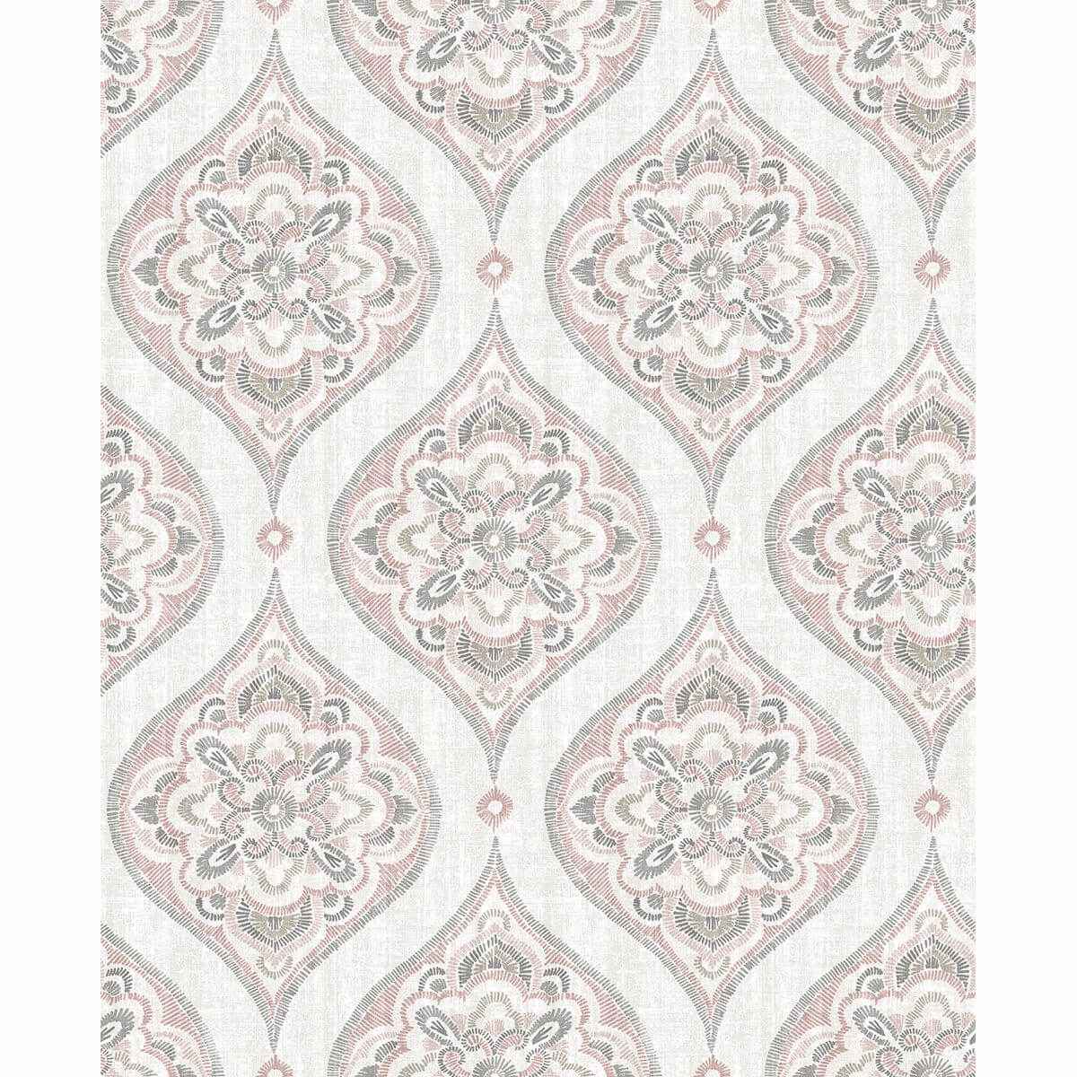 Adele Rose Damask Wallpaper - York Wallcoverings - 2821-25147