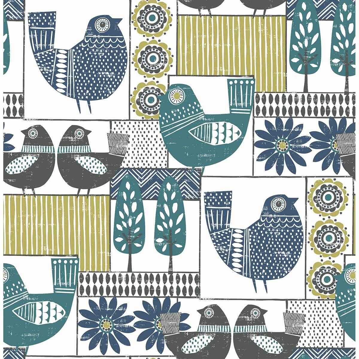 Hennika Multicolor Patchwork Wallpaper - York Wallcoverings - 2821-25114