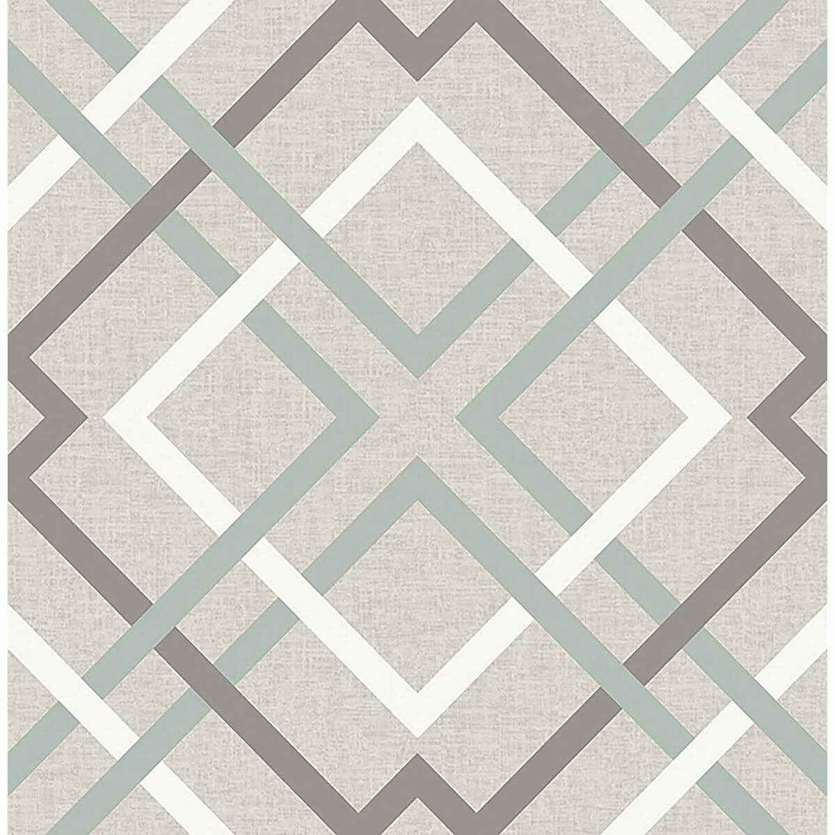 Saltire Emile Taupe Lattice Wallpaper - York Wallcoverings - 2901-22649 - York Wallcoverings Wallpaper