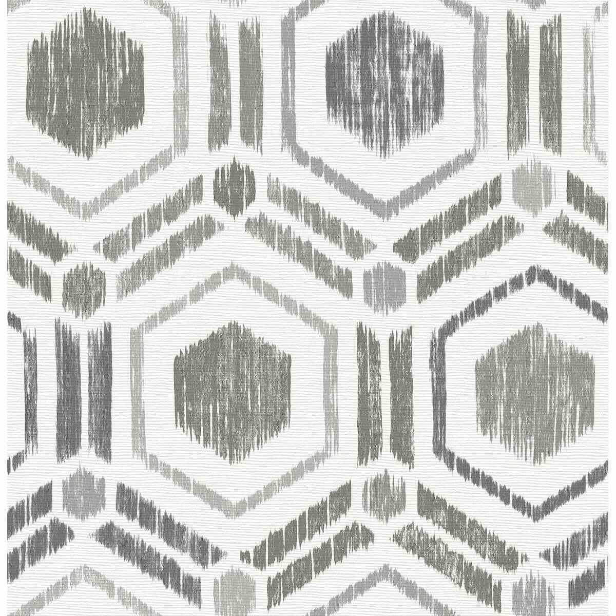 Borneo Taupe Geometric Grasscloth Wallpaper - York Wallcoverings - 2901-25432