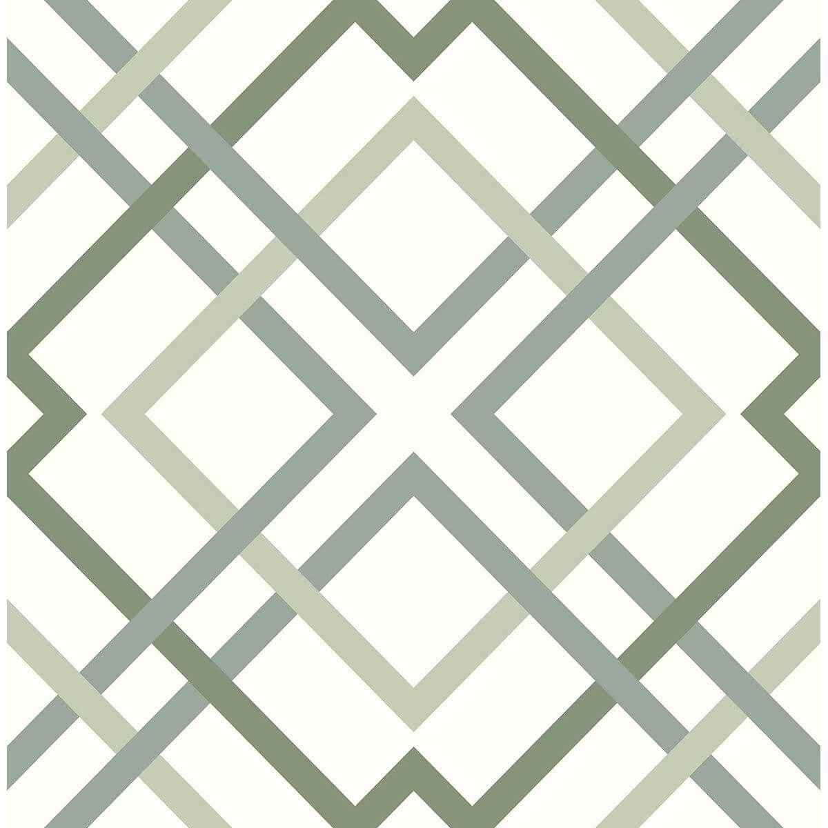 Saltire Emile Green Lattice Wallpaper - York Wallcoverings - 2901-25437 - York Wallcoverings Wallpaper