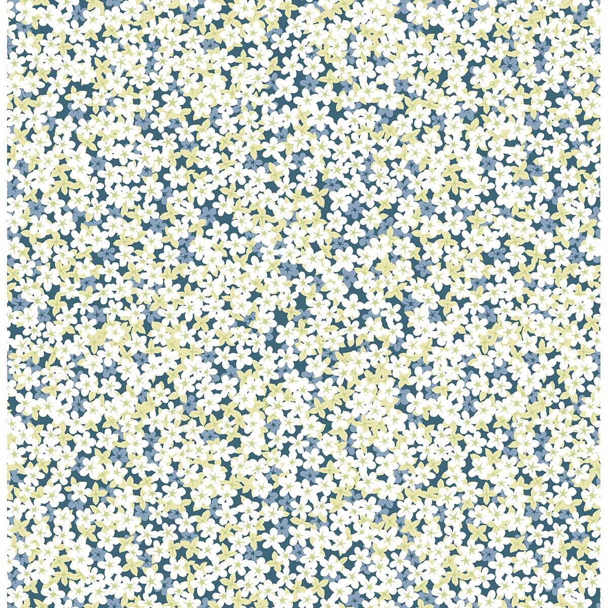 giverny-blue-miniature-floral-wallpaper-york-wallcoverings-2901-25445 - York Wallcoverings Papel pintado