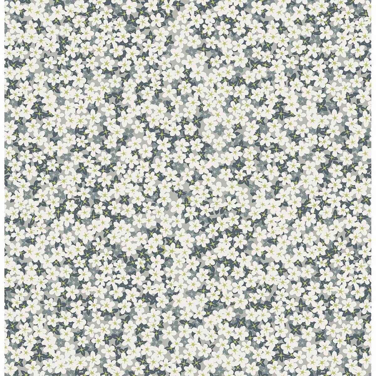 Giverny Grey Miniature Floral Wallpaper - York Wallcoverings - 2901-25447