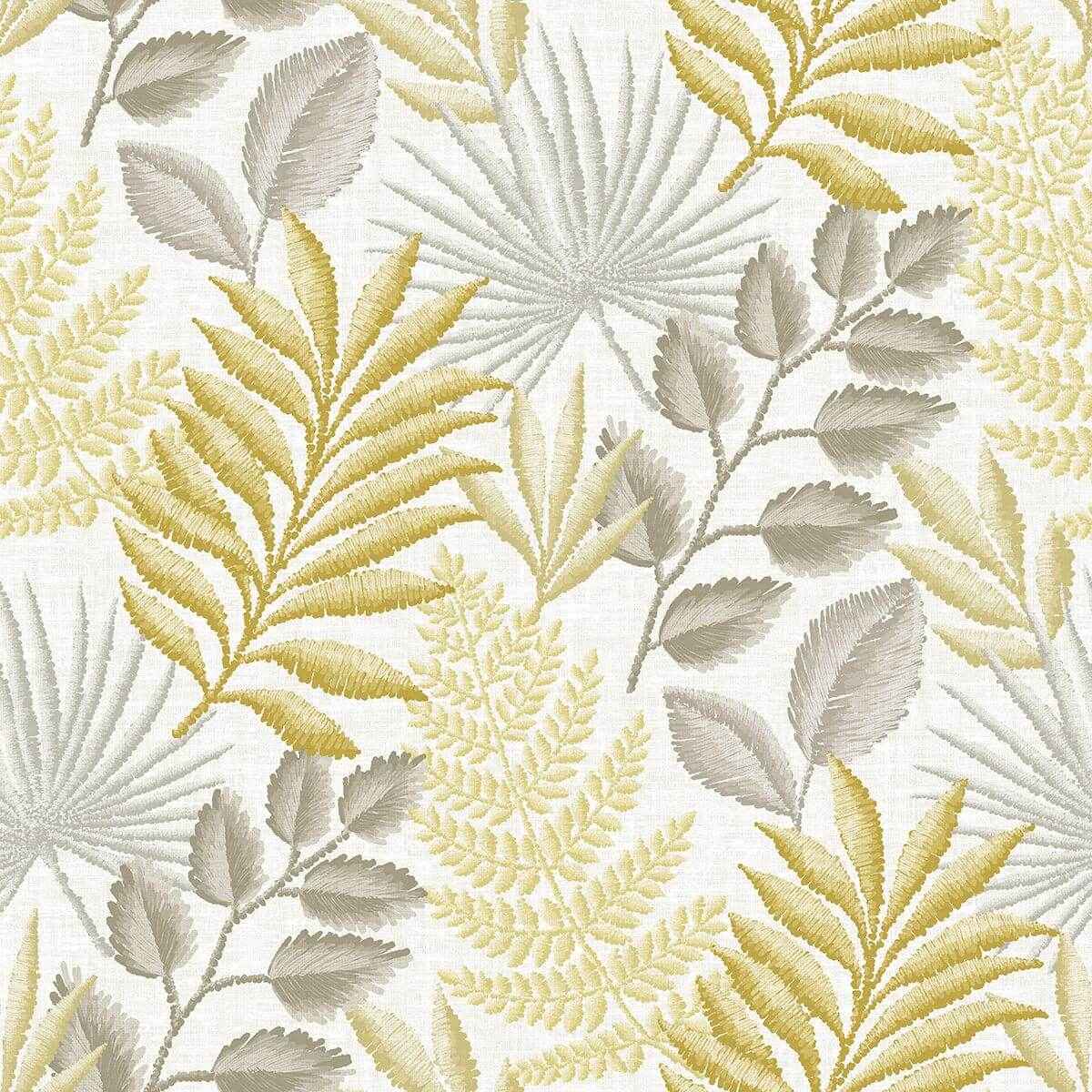 Palomas Mustard Botanical Wallpaper - York Wallcoverings - 2901-87502