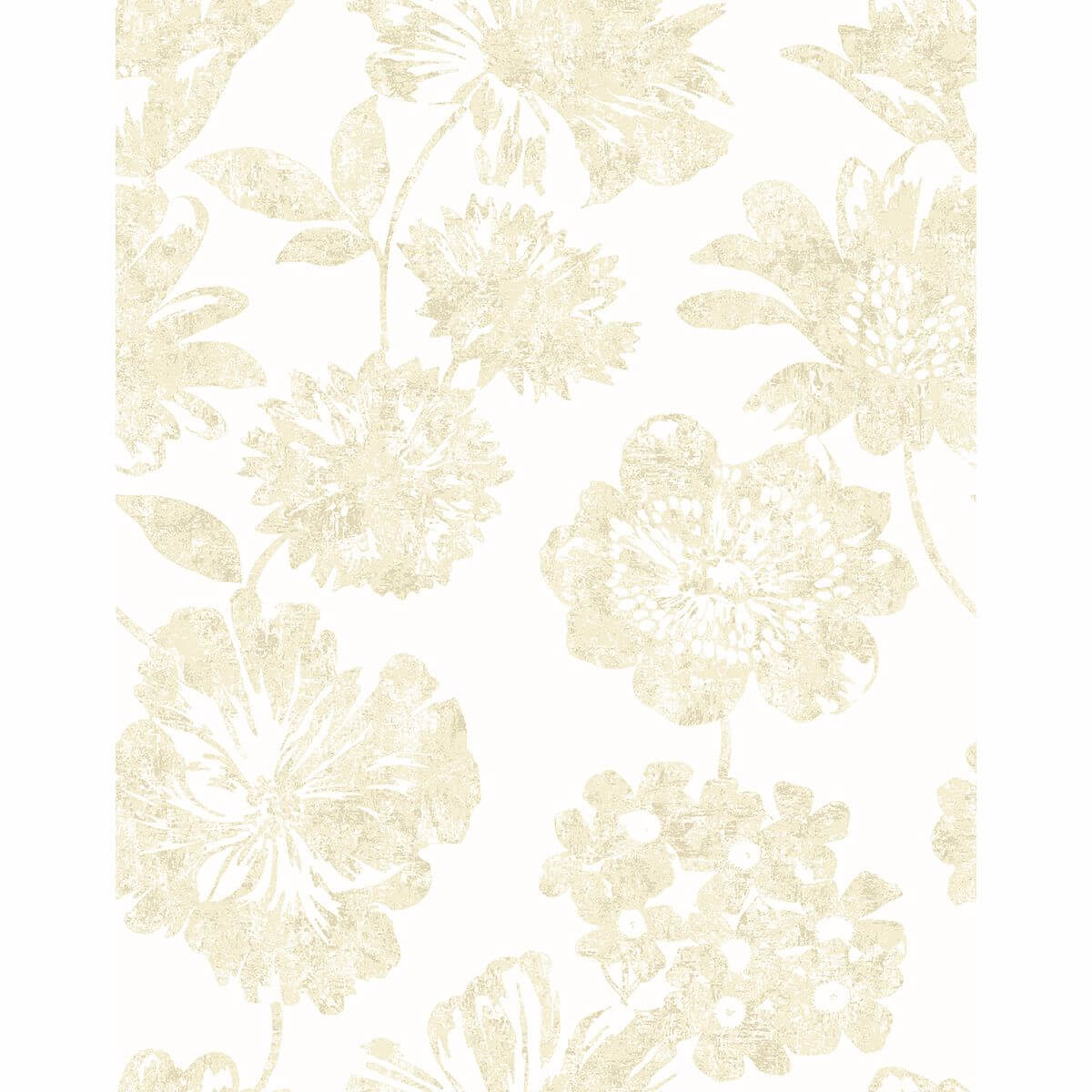 folia-beige-floral-wallpaper-york-wallcoverings-2901-25417 - York Wallcoverings Papel pintado