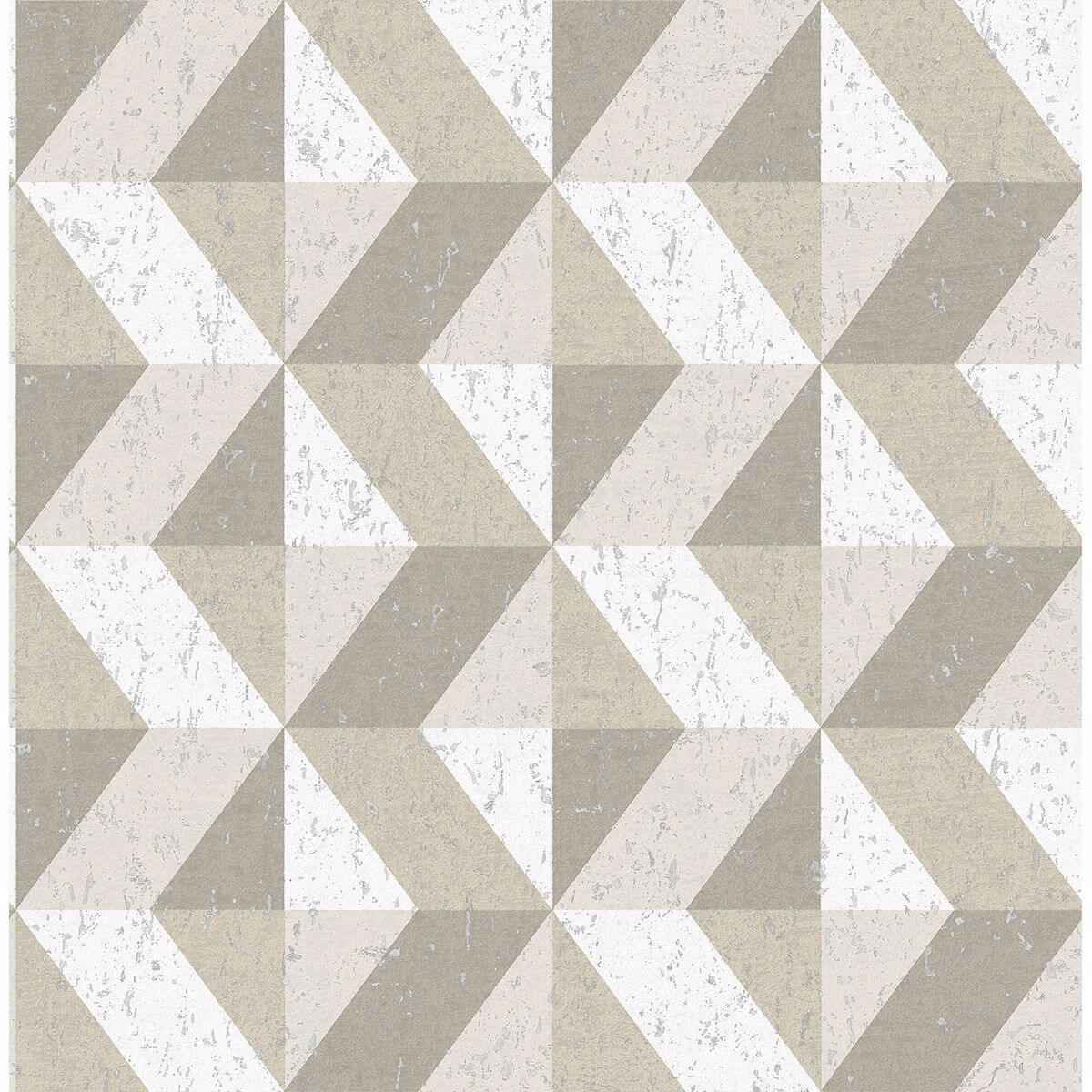 Cerium Neutral Concrete Geometric Wallpaper - York Wallcoverings - 2908-25313