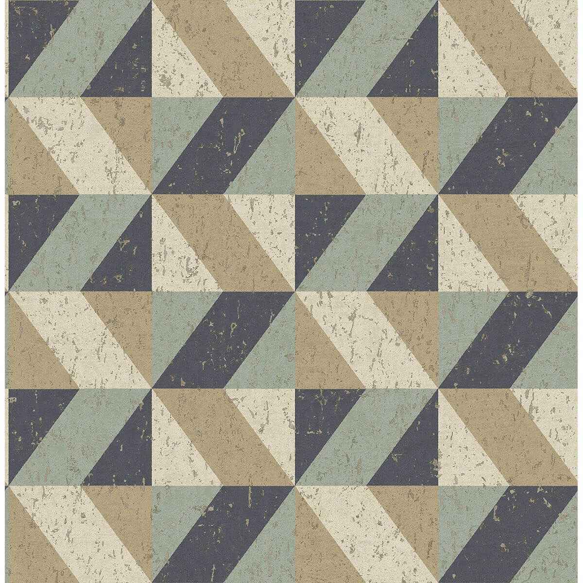 Cerium Multicolor Concrete Geometric Wallpaper - York Wallcoverings - 2908-25310