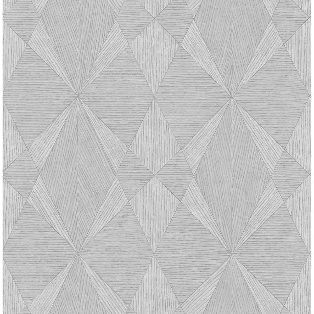 Intrinsic Silver Geometric Wood Wallpaper - York Wallcoverings - 2908-25333