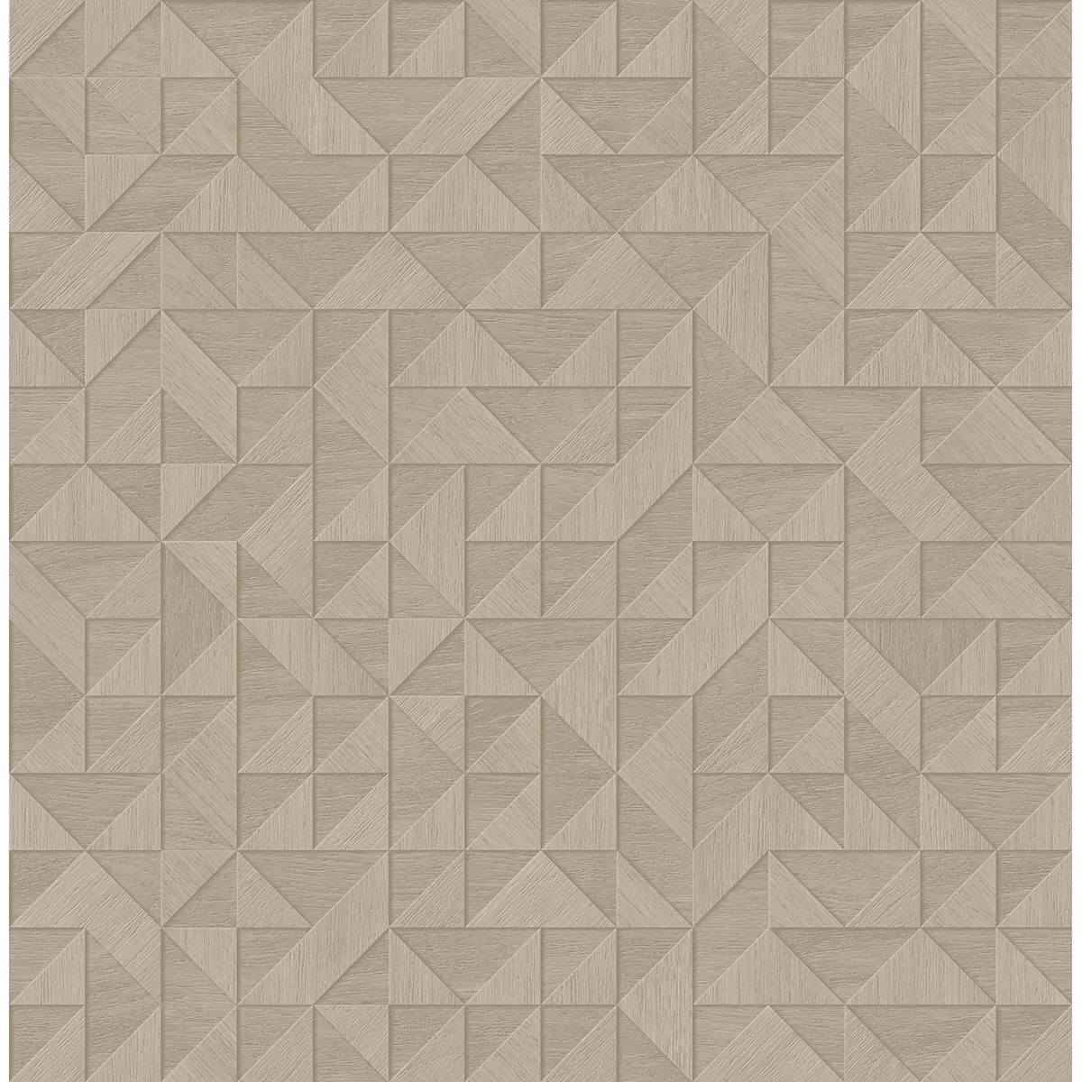 Gallerie Beige Geometric Wood Wallpaper - York Wallcoverings - 2908-25328