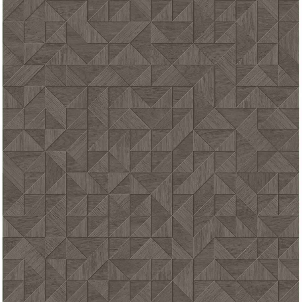 Gallerie Taupe Geometric Wood Wallpaper - York Wallcoverings - 2908-25327