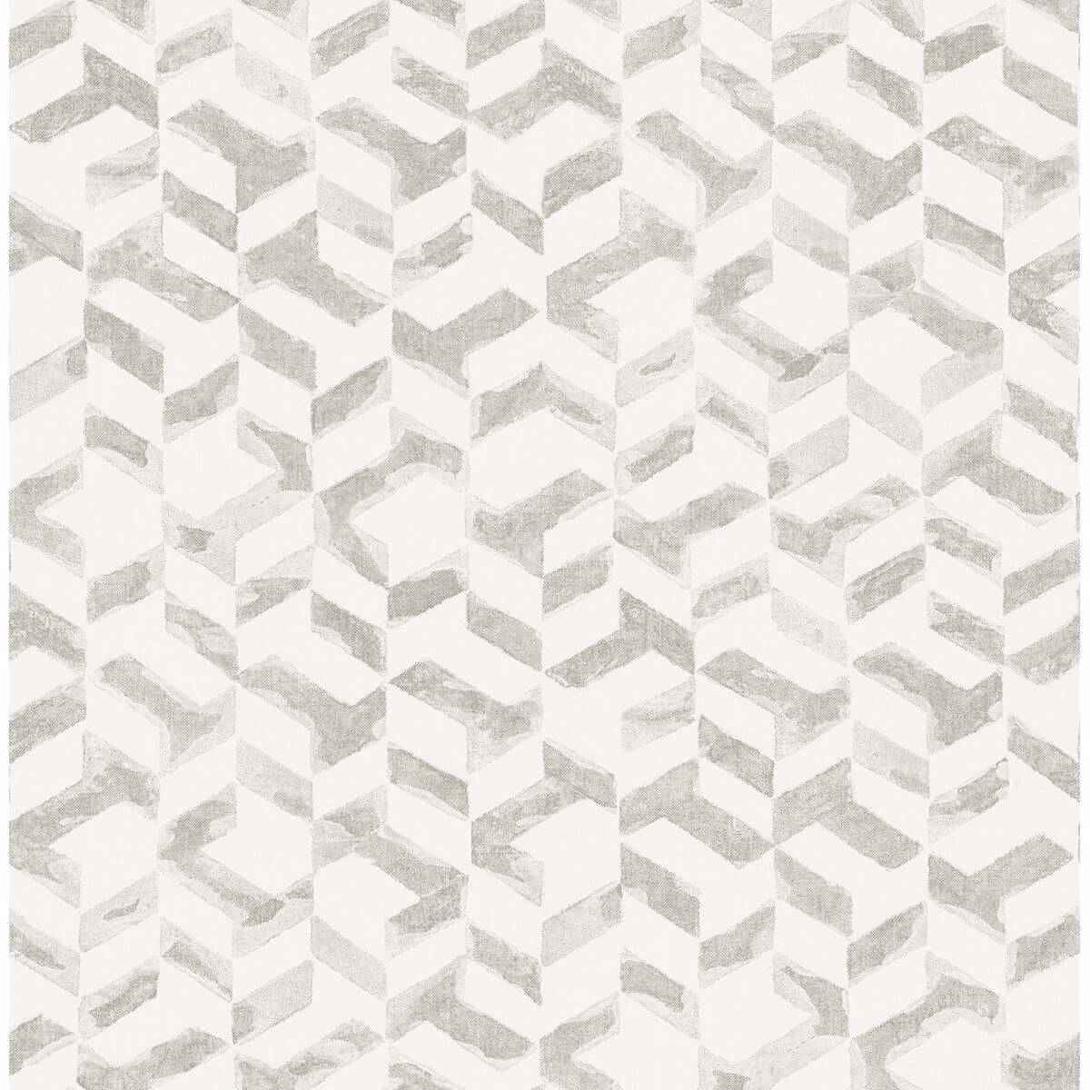 Instep Pewter Abstract Geometric Wallpaper - York Wallcoverings - 2902-25502 - York Wallcoverings Wallpaper