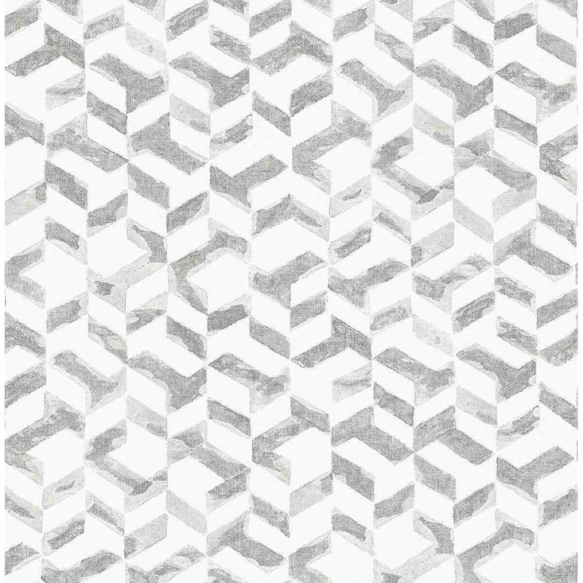 Instep Platinum Abstract Geometric Wallpaper - York Wallcoverings - 2902-25501 - York Wallcoverings Wallpaper
