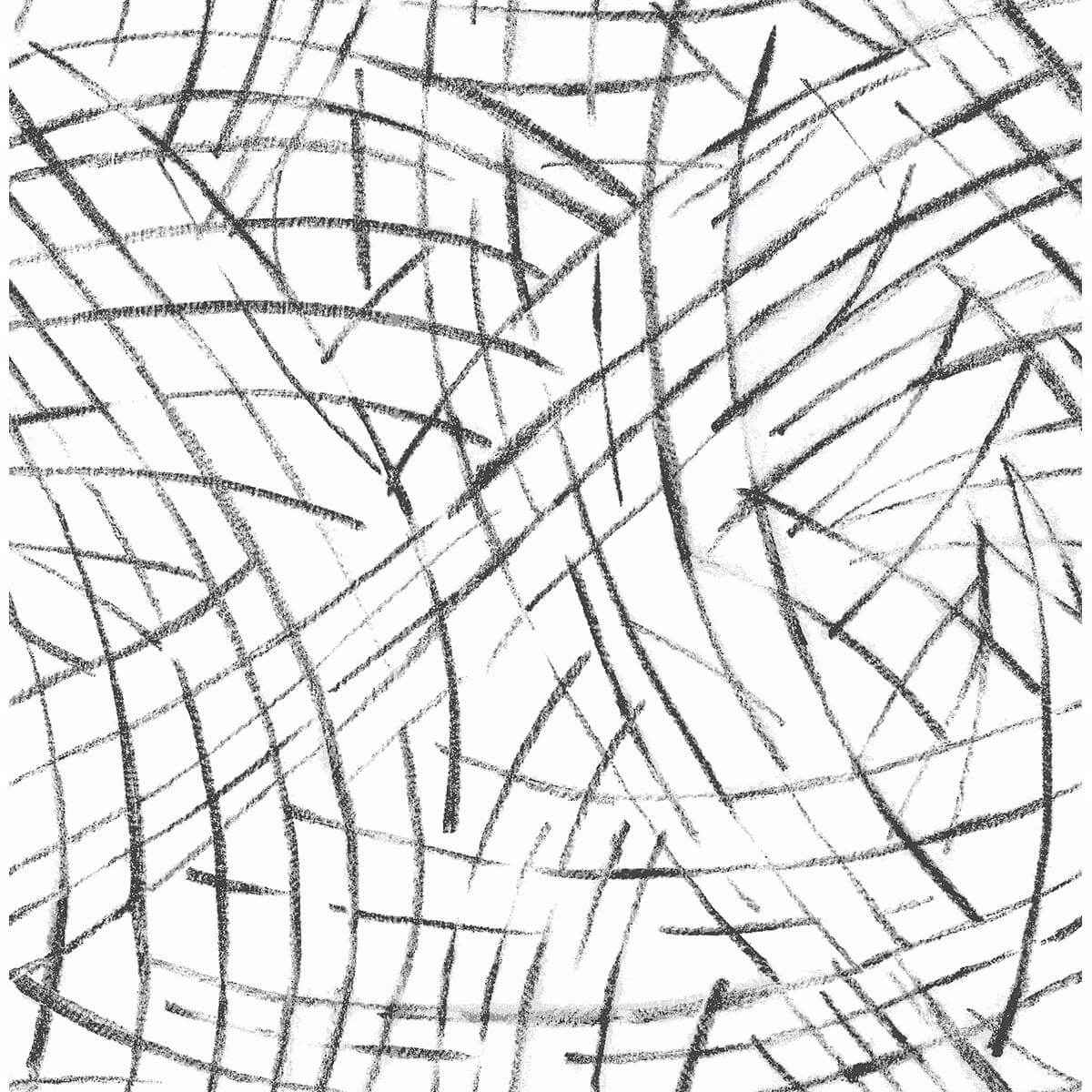 Willy Nilly Black Brushstrokes Wallpaper - York Wallcoverings - 2902-25506
