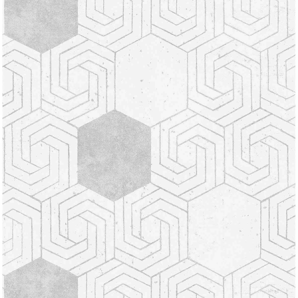 Momentum Off White Geometric Wallpaper - York Wallcoverings - 2902-25555