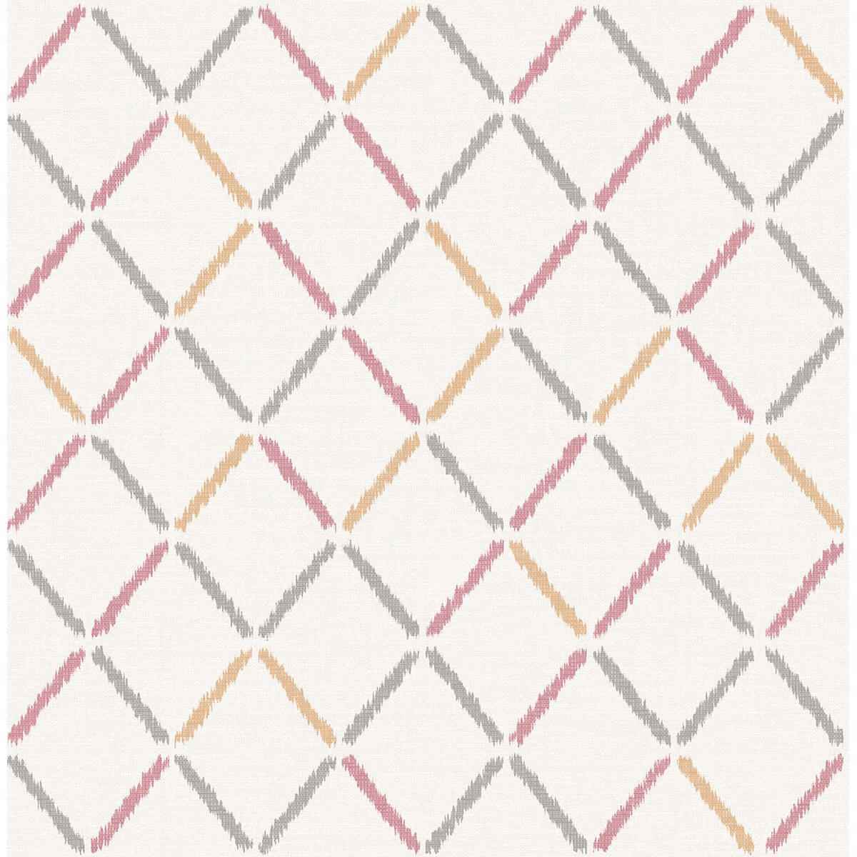 Allotrope Rose Linen Geometric Wallpaper - York Wallcoverings - 2902-25536