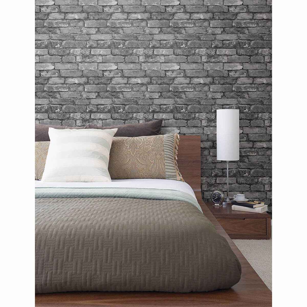 Debs Grey Exposed Brick Wallpaper - York Wallcoverings - 2922-21260 - York Wallcoverings Wallpaper