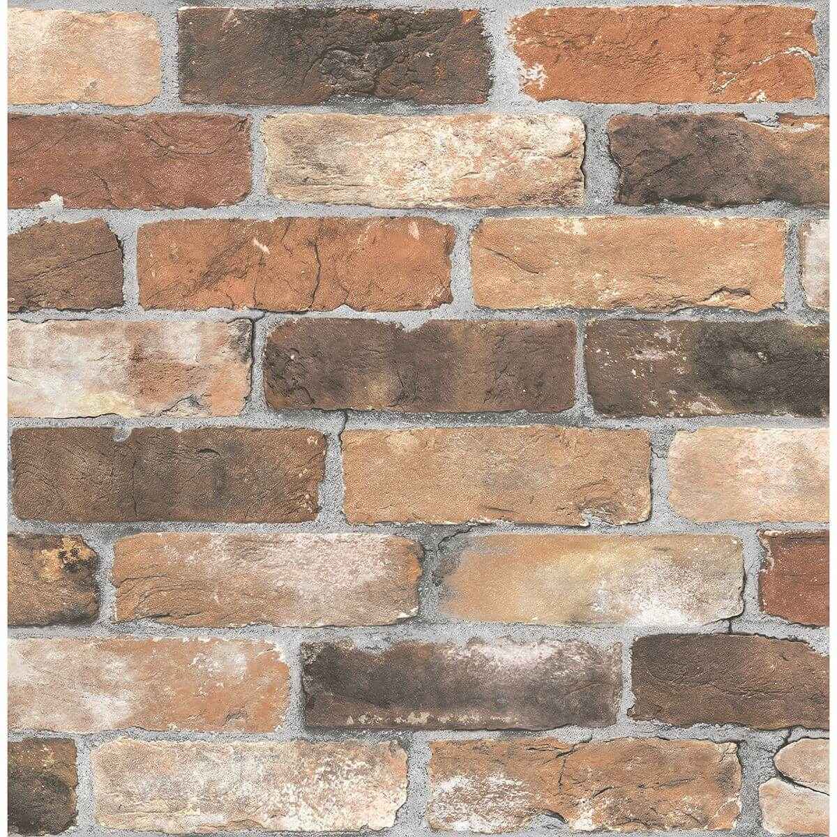 Rustin Rust Reclaimed Bricks Wallpaper - York Wallcoverings - 2922-22300 - York Wallcoverings Wallpaper