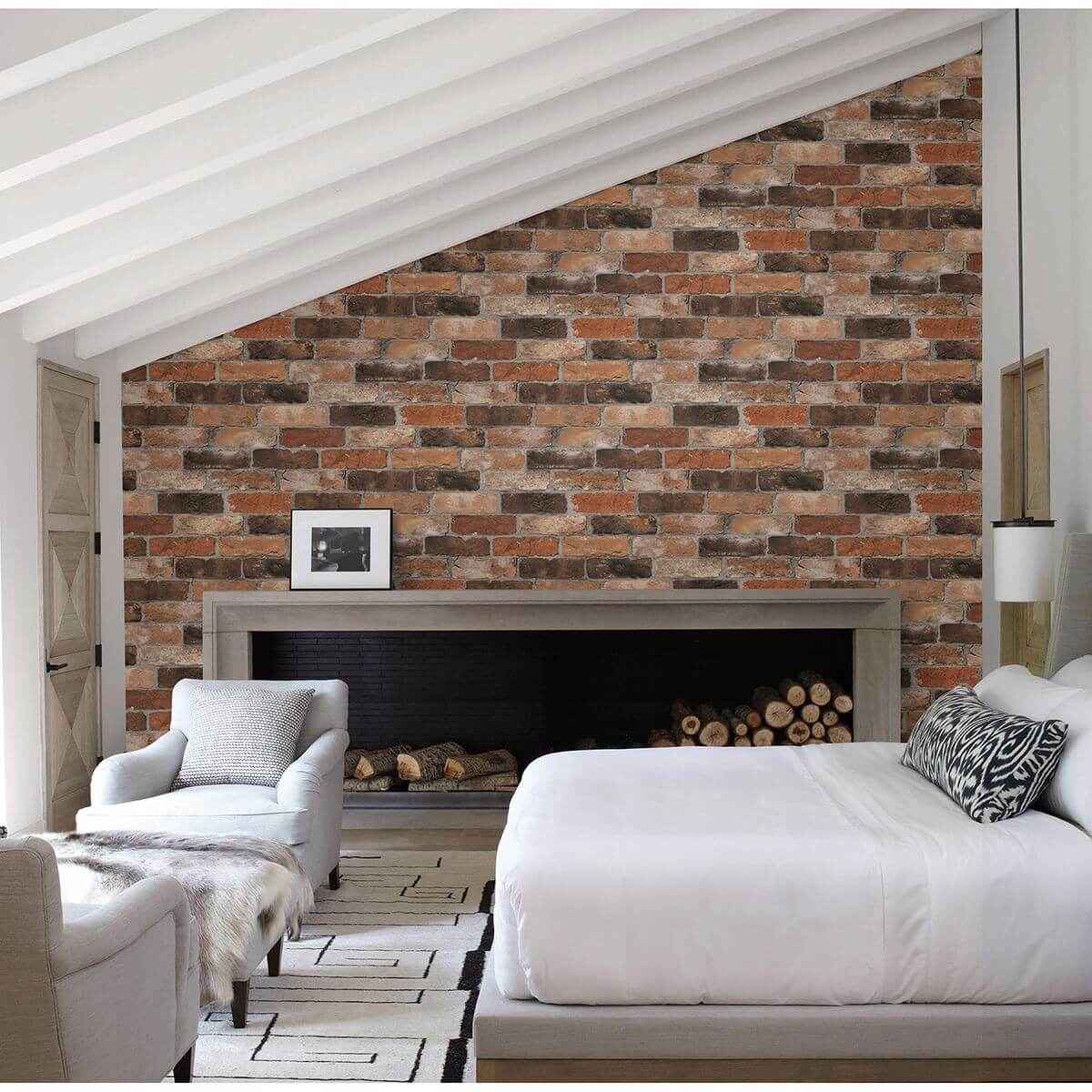 Rustin Rust Reclaimed Bricks Wallpaper - York Wallcoverings - 2922-22300 - York Wallcoverings Wallpaper