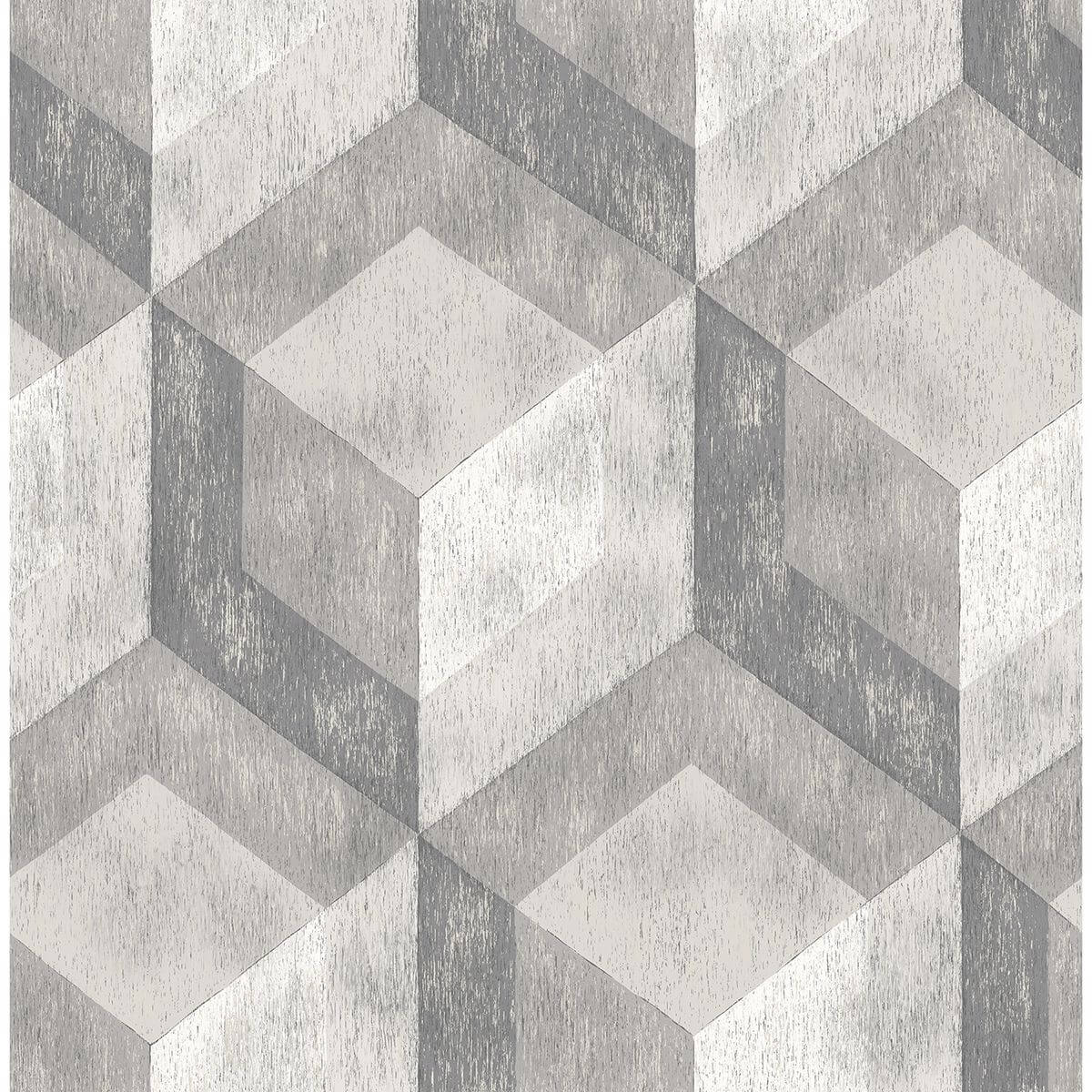 clarabelle-grey-rustic-wood-tile-wallpaper-york-wallcoverings-2922-22306 - York Wallcoverings Papel pintado