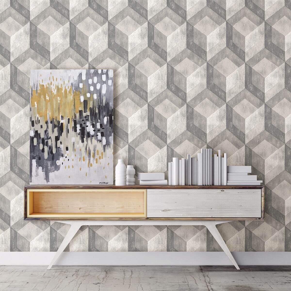 clarabelle-grey-rustic-wood-tile-wallpaper-york-wallcoverings-2922-22306 - York Wallcoverings Papel pintado