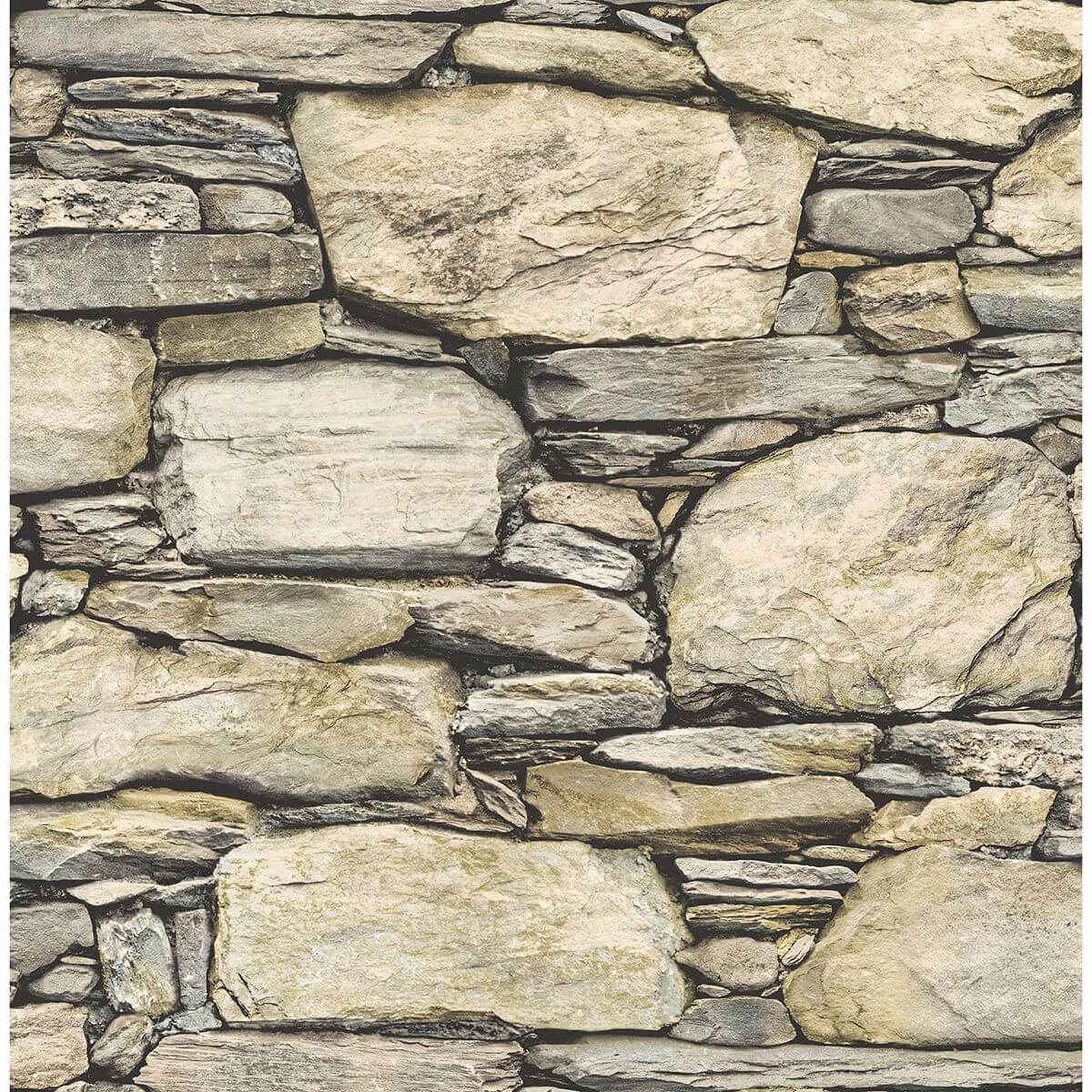 Cesar Beige Stone Wall Wallpaper - York Wallcoverings - 2922-22317