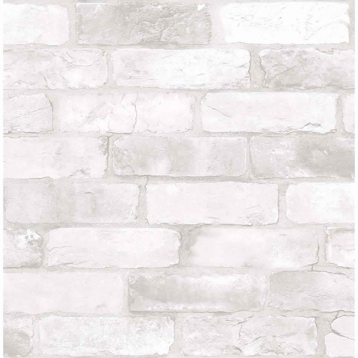 Rustin White Reclaimed Bricks Wallpaper - York Wallcoverings - 2922-22321