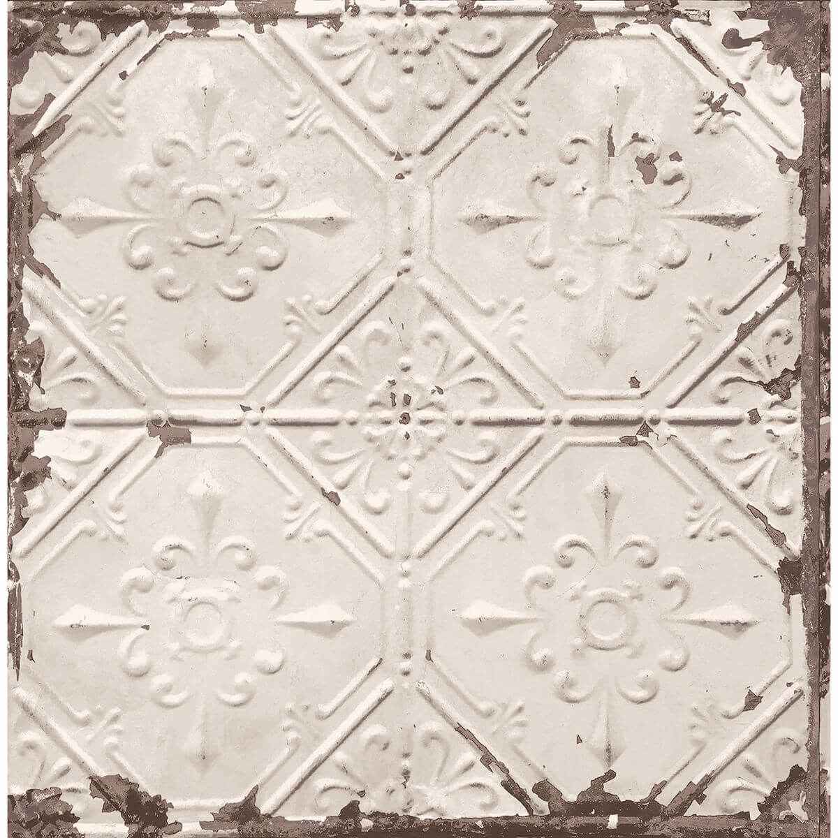 Donahue Off-White Tin Ceiling Wallpaper - York Wallcoverings - 2922-22332 - York Wallcoverings Wallpaper
