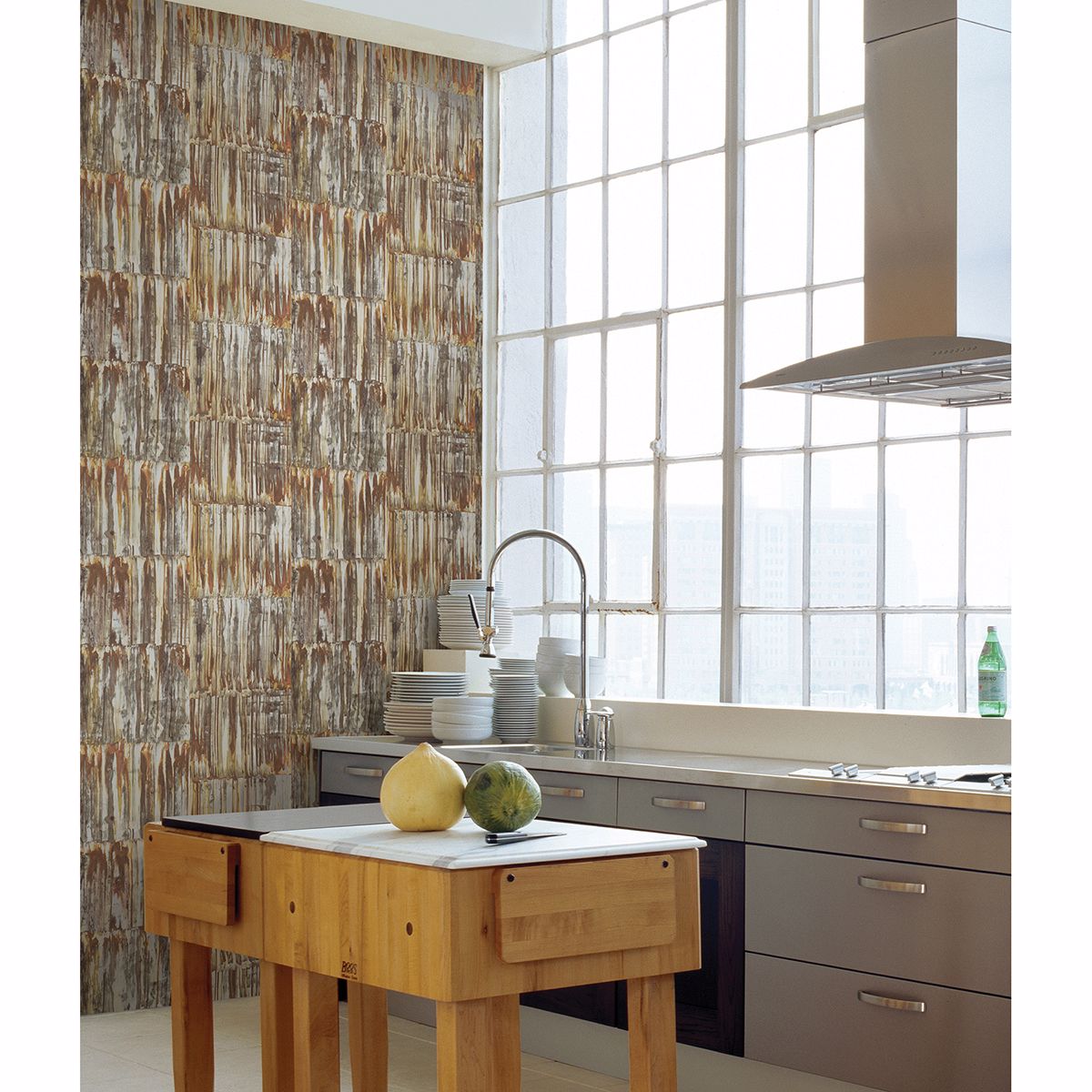 Patina Brass Faux Metal Panels Wallpaper - York Wallcoverings - 2922-24063 - York Wallcoverings Wallpaper