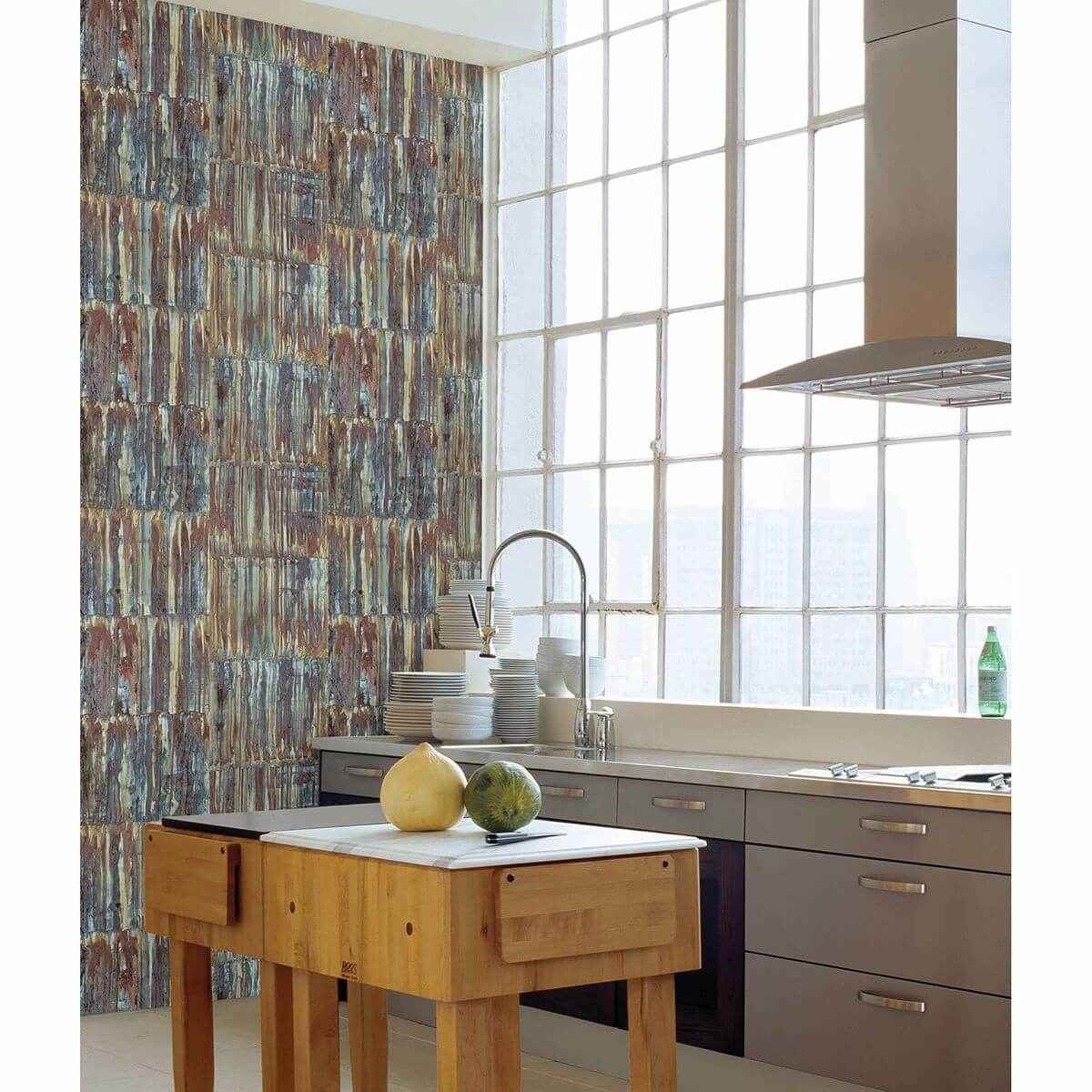 Chavez Multicolor Faux Metal Panels Wallpaper - York Wallcoverings - 2922-24064 - York Wallcoverings Wallpaper
