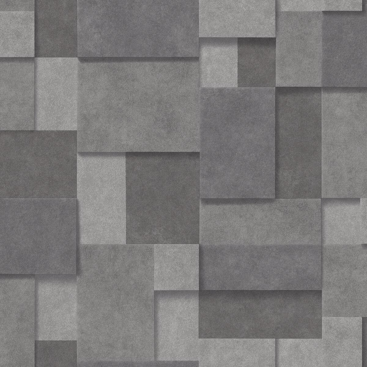 duchamp-dark-grey-metallic-squares-wallpaper-york-wallcoverings-2922-25354 - York Wallcoverings Papel pintado
