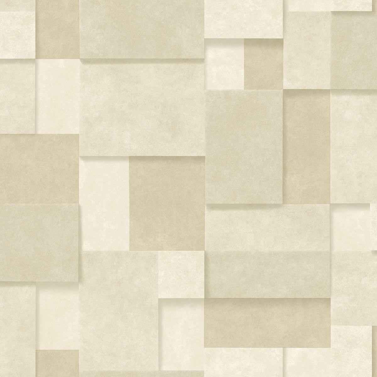 Duchamp Wheat Metallic Squares Wallpaper - York Wallcoverings - 2922-25355 - York Wallcoverings Wallpaper