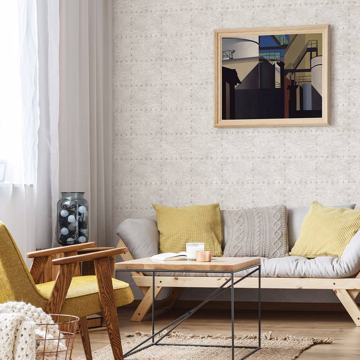 goldberg-ivory-hammered-metal-wallpaper-york-wallcoverings-2922-25371 - York Wallcoverings Papel pintado