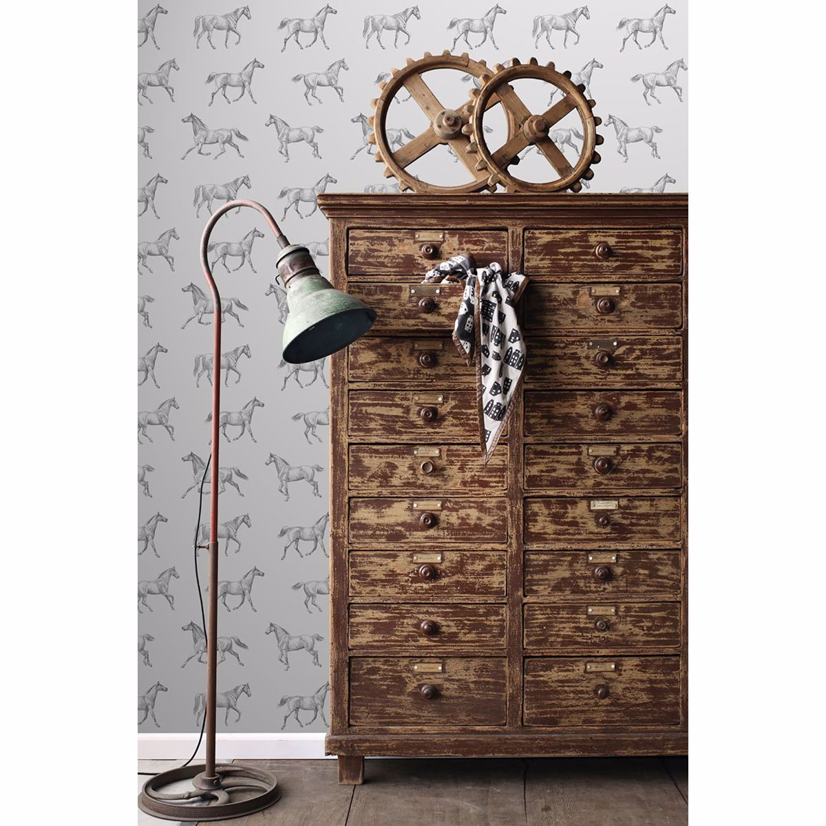 burnett-off-white-horses-wallpaper-york-wallcoverings-dd128807 - York Wallcoverings Papel pintado