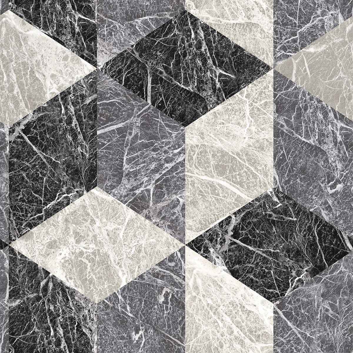 Rizzo Black Geometric Stone Wallpaper - York Wallcoverings - DD347318 - York Wallcoverings Wallpaper