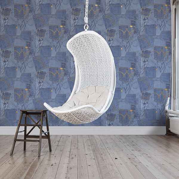 Inky Denim Jean Pocket Wallpaper - York Wallcoverings - M1060 - York Wallcoverings Wallpaper
