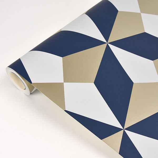 Newby Navy Geometric Wallpaper - York Wallcoverings - 2900-42548 - York Wallcoverings Wallpaper