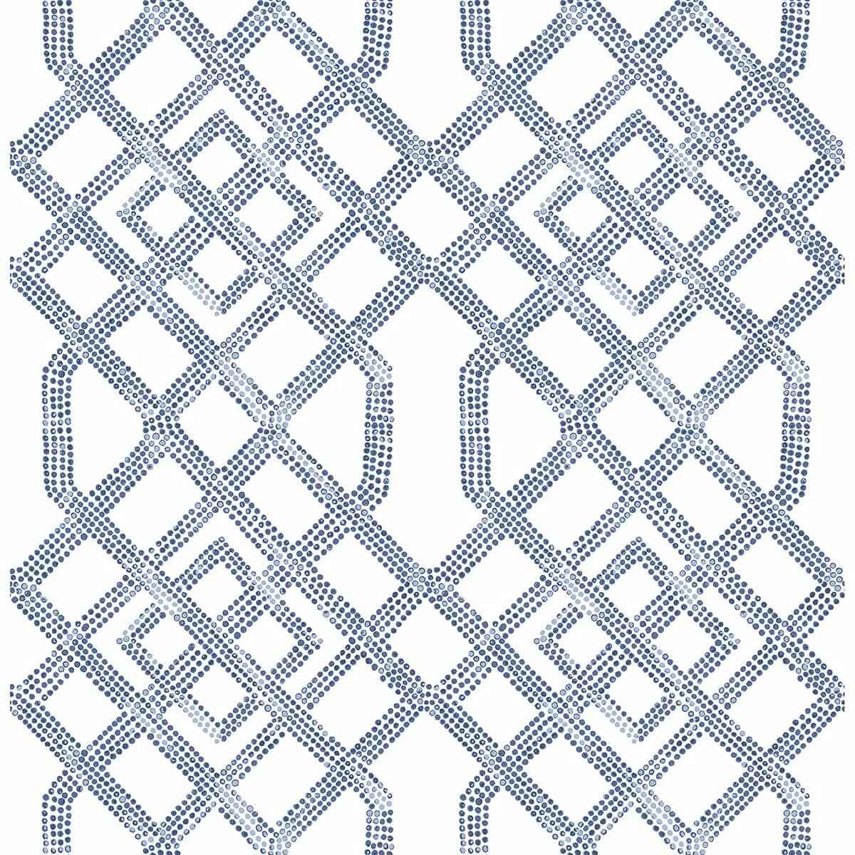 Traverse Blue Trellis Wallpaper - York Wallcoverings - 2861-25708
