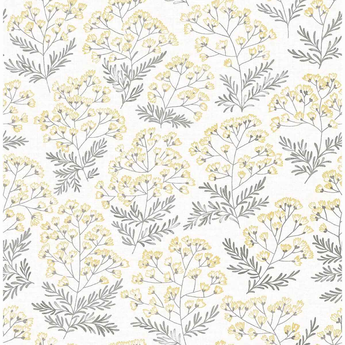 Floret Yellow Floral Wallpaper - York Wallcoverings - 2861-25715 - York Wallcoverings Wallpaper