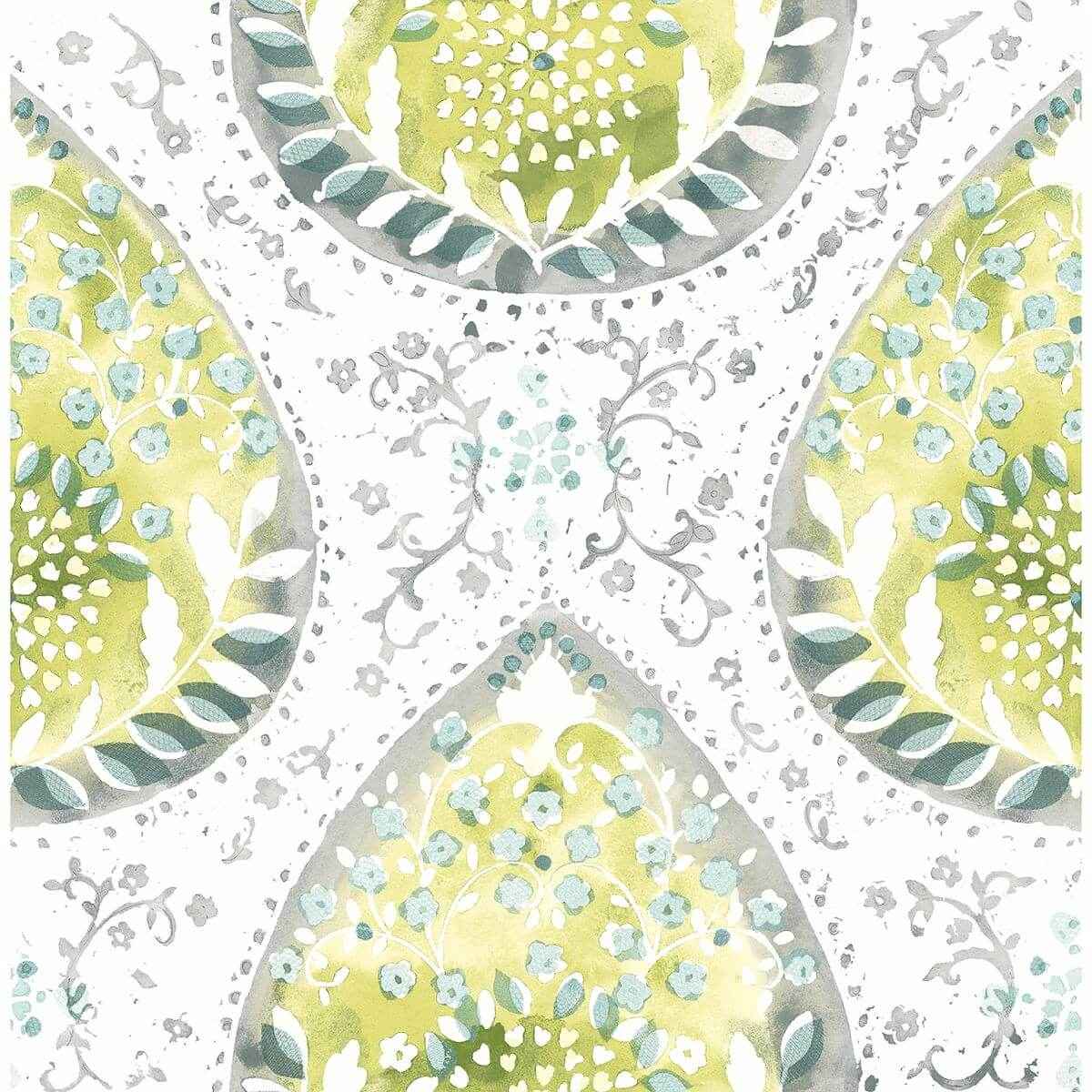 Alistair Green Medallion Wallpaper - York Wallcoverings - 2861-25750