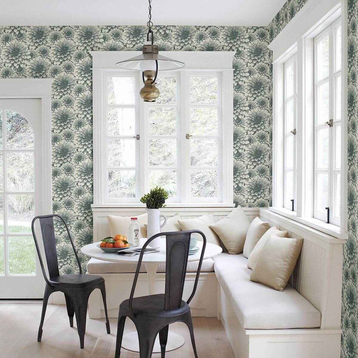 Umbra Teal Floral Wallpaper - York Wallcoverings - 2861-87520 - York Wallcoverings Wallpaper