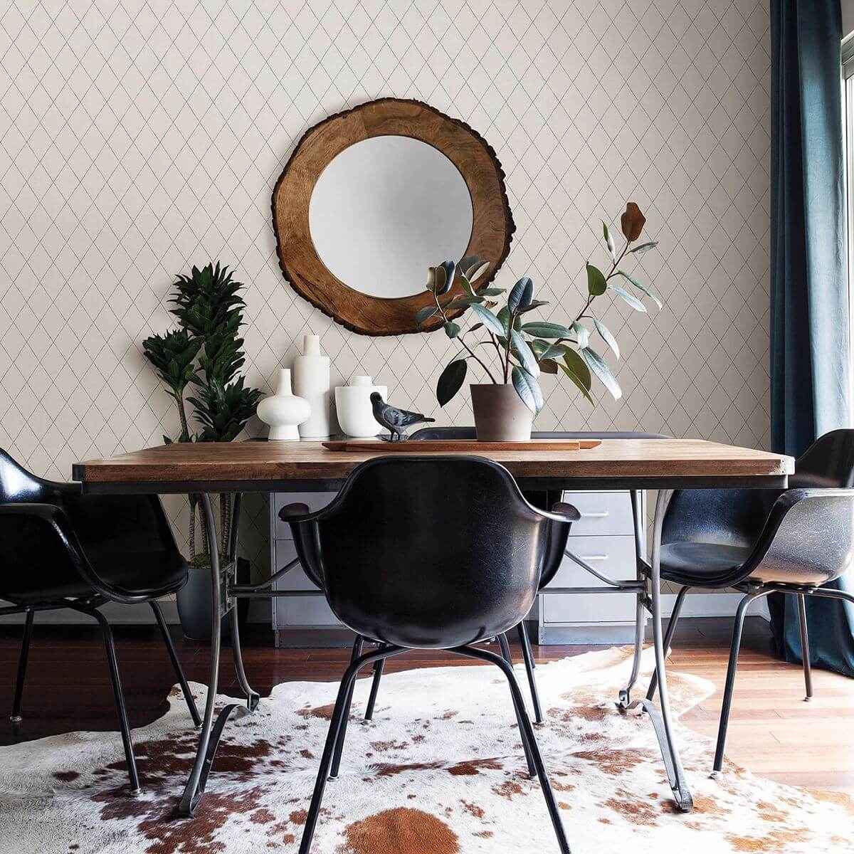 Rhombus Grey Geometric Wallpaper - York Wallcoverings - 2948-27001 - York Wallcoverings Wallpaper