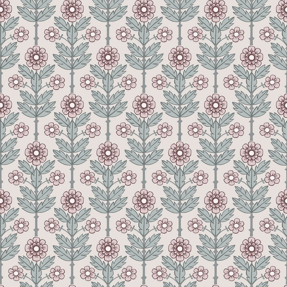 Aya Eggshell Floral Wallpaper - York Wallcoverings - 2948-28007 - York Wallcoverings Wallpaper