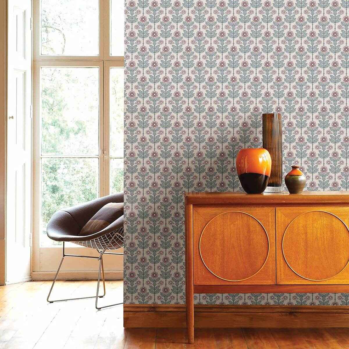 Aya Eggshell Floral Wallpaper - York Wallcoverings - 2948-28007 - York Wallcoverings Wallpaper